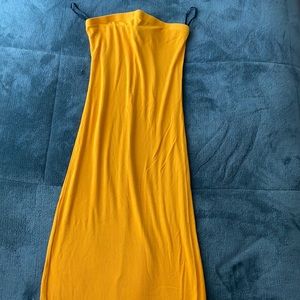 Orange midi dress